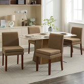 Armless linen dining chair with cushioned seat, featuring modern minimalist design suitable for various occasions.Set of 2 (2-Pack)